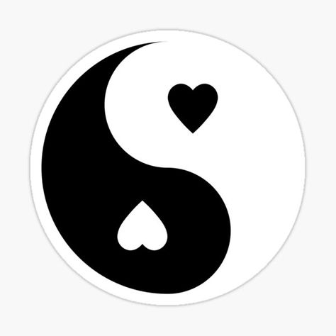 "yin yang heart symbol" Sticker for Sale by SvetlanaArt | Redbubble Heart Ying Yang, Yin Yang Heart, Place Logo, Yin Yang Tattoos, Handy Wallpaper, Background Photos, Heart Symbol, Symbol Design, Yin And Yang