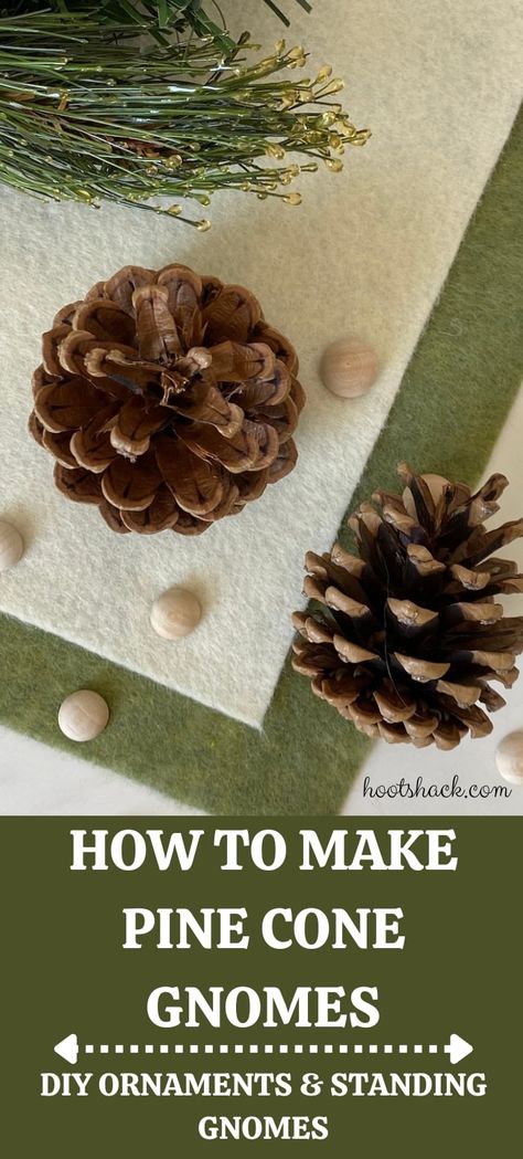 Make Adorable Pine Cone Gnomes (DIY Tutorials) Cone Gnomes Diy, Pine Cone Gnomes, Cone Gnomes, Gnomes For Christmas, Standing Gnomes, Christmas Knomes, Pine Cone Christmas Decorations, Large Pine Cones, Christmas Contests