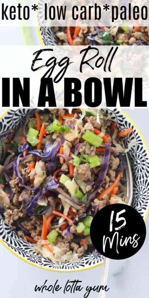 Keto Crack Slaw Recipe Healthy Egg Rolls, Eggroll In A Bowl, Egg Roll In A Bowl, Slaw Recipe, Slaw Recipes, Keto Recipes Dinner, Low Carb Paleo, Egg Roll, Bowl Recipe