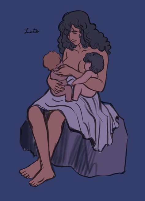 Medusa's Peach Motherhood Sketch, Leto Goddess, Goddess Of Motherhood, Artemis And Apollo, Artemis Art, Greek Plays, Greece Mythology, Artemis Goddess, Apollo And Artemis