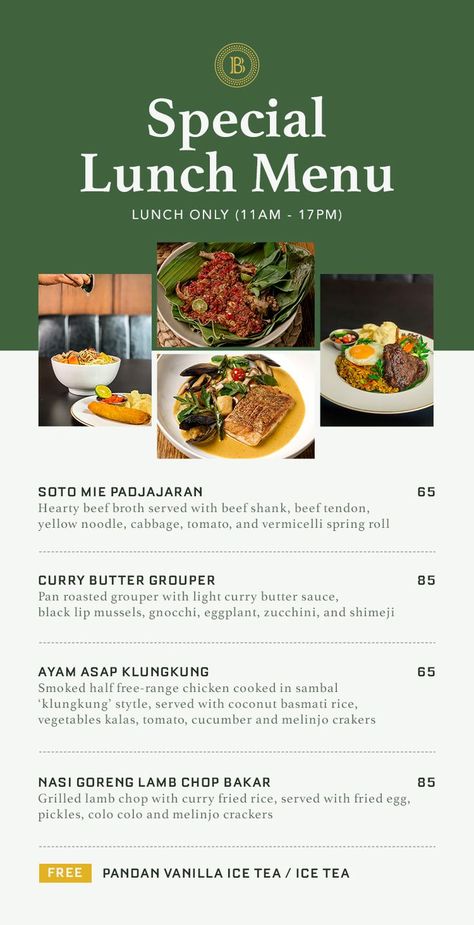 Menu Promotion Design, Buffet Menu Design, Lunch Menu Design, Coconut Basmati Rice, Curry Fried Rice, Menu Design Layout, Yellow Noodles, Job Poster, Beef Shank