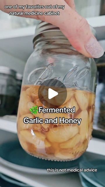 Lauren Gallegos on Instagram: "Fermented garlic and honey. I love you using this as a natural medicine for me and my family. 

Fill a jar halfway with chopped garlic and the rest of the way with honey but make sure you leave a space in the jar and burp the jar for the first two weeks..
After 3 months the garlic and honey is ready to use.

It lasts up to a year in food storage! 

🌿👉 For this full recipe and many other natural antibiotic immune-boosting recipes that I use for me and my family comment "NATURAL"

#immuneboost #naturalmedicine #garlicandhoney #antioxidants" Immune Boosting Recipes, Fermented Garlic, Garlic And Honey, Garlic Storage, Natural Medicine Cabinet, Natural Antibiotic, Acupressure Therapy, Natural Antibiotics, Immunity Booster