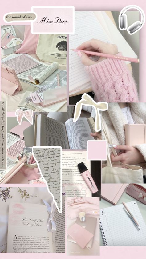 Coquette Motivation Wallpaper, Stady Vibe Wallpaper, Pink School Aesthetic Wallpaper, Pink Moodboard Wallpaper, Pink Aesthetic Wallpaper Motivational, Pink School Wallpaper, Study Core Wallpaper, Pink Book Aesthetic Wallpaper, Pink Academia Wallpaper