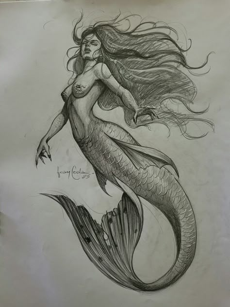 Mermaid Sketch, Mermaid Tattoo Designs, Mermaid Artwork, Mermaid Drawings, Mermaid Tattoo, Mermaid Tattoos, Tattoo Art Drawings, Desenho Tattoo, Arte Inspo