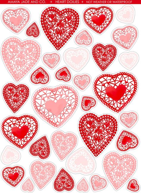 Heart Doilies, Disco Wallpaper, Valentine Art, Sophisticated Art, Valentines Day Clipart, Valentine Stickers, Wallpaper Iphone Neon, Paper Doilies, Valentines Wallpaper