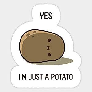 "Yes" cute cartoon potato lying on side, "I'm just a potato" I Am A Potato, Im A Potato, Potato Quotes, Potato Sticker, Potato Picture, Yes Sticker, Kawaii Potato, Cute Potato, Sticker Graphic