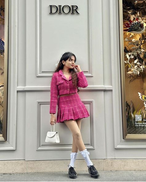 Hansika krishna #dior #gilryvibes #photopose #stylebyshan #pinklove Hansika Krishna, Dior Girl, German Dress, Fun Photoshoot, Pink Love, Casual Style Outfits, Trendy Dresses, Photo Poses, Dress Collection