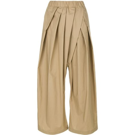 Marni pleated wide leg trousers (2.920 RON) ❤ liked on Polyvore featuring pants, pleated wide leg trousers, stretch waist pants, wide leg cropped trousers, cropped pants and cotton pants Pleats Fashion, Adaptive Clothing, Clothing Details, Mode Inspo, Pants Design, Pants Wide Leg, Fashion Design Clothes, Fashion Sketches, Fashion Details