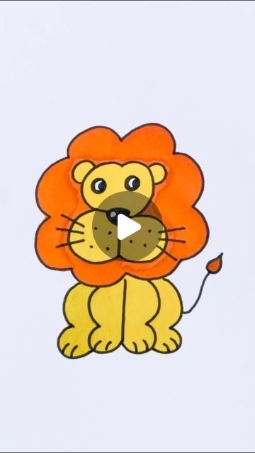 Creative Drawing for kids on Instagram: "Easy Lion Drawing for Kids #reels #art" How To Draw A Lion Step By Step, How To Draw Lion, Lion Easy Drawing, How To Draw A Lion, Drawing For Kids Easy Children, Lion Drawing For Kids, Lion Drawing Easy, Lion Drawing Simple, Lions For Kids