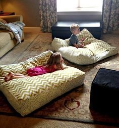 Living Room Floor Pillows, Ideas Para Sala, Floor Pillows Diy, Big Floor Pillows, Floor Pillows Living Room, Giant Floor Pillows, Dog Steps For Bed, Floor Cushions Living Room, Small Craft Room Ideas