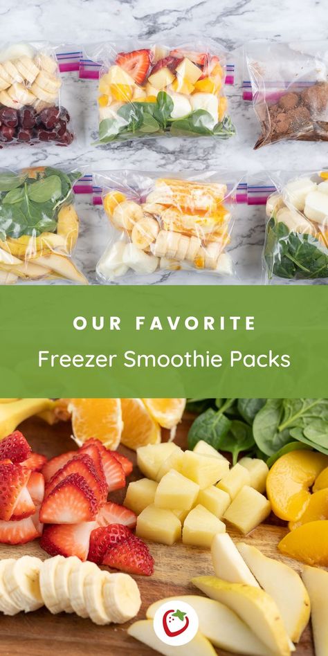 These smoothie recipes are some of my very favorite for smoothie packs. They freeze well, are kid-approved and give a lot of variety in your smoothie choices. They all taste very different and include different fruits to help expose your kids to different flavors. I have so many other smoothie recipes on my site, but these are the best to start with! #smoothiepacks #bestsmoothierecipes #makeaheadbreakfasts Smoothie In A Bag, Freezer Pack Smoothie Recipes, Smoothie Storage Freezer, Budget Friendly Smoothies, Family Smoothie Recipes, Popbabies Smoothie Recipes, Fruit Combinations Smoothies, Healthy Kid Smoothies Recipes, Smoothies Meal Prep