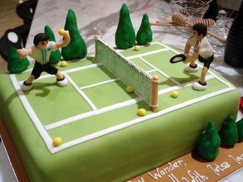 Tennis by Sliceofcake.deviantart.com on @deviantART Tenis Cake Birthdays, Tennis Cake Ideas Birthdays, Tennis Birthday Cake, Tennis Racket Cake, Tennis Cupcakes, Tennis Decorations, Tennis Birthday Party, Tennis Cake, Bbq Rehearsal Dinner