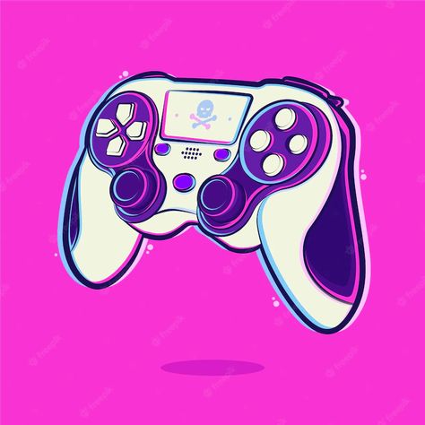 Gaming Vector Art, Game Console Illustration, Playstation Illustration, Controller Drawing, Game Controller Art, Digital Art Ideas, Stick Game, Digital Art Software, Market Store