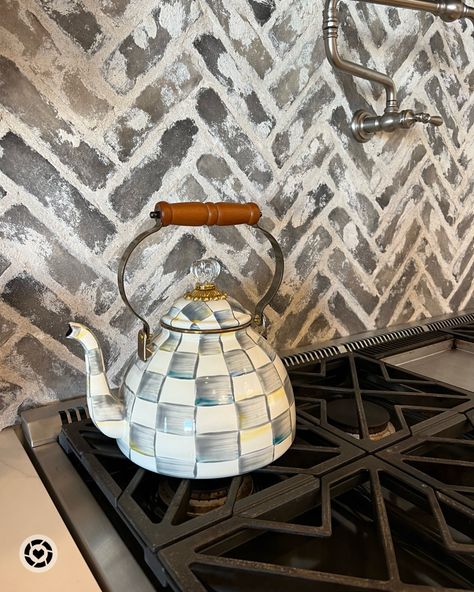 Checkered Teapot, Mckenzie And Childs, Courtly Check, Mackenzie Childs, Tea Kettle, Trivets, Apartment Ideas, Kitchen Stuff, Dream Room