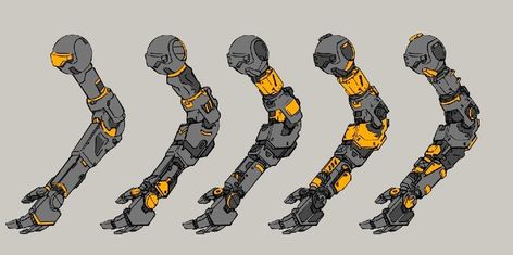 ArtStation - Concept - Robot, Eldar Safin Robot Arms Concept Art, Robot Arm Concept Art, Robotic Arm Drawing Concept Art, Robot Hand Concept Art, Pixel Cyberpunk, Eldar Safin, Robot Design Sketch, Arm Drawing, Robot Hand