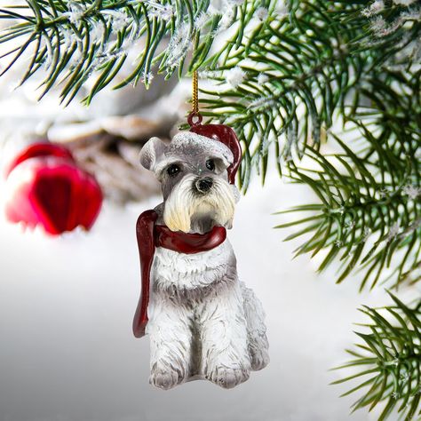 Schnauzer Christmas, Holiday Dog, Schnauzer Dog, Schnauzer Dogs, Mini Schnauzer, Red Scarf, Miniature Schnauzer, Design Toscano, Dog Holiday