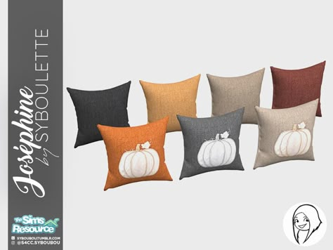 Sims 4 Autumn Decor, Sims 4 Cc Autumn Decor, Sims 4 Fall Decor Cc, Sims 4 Fall Decor, Sims 4 Cc Pillows, Sims 4 Autumn Cc, Fall Couch Pillows, Sims 4 Fall Cc, Fall Couch