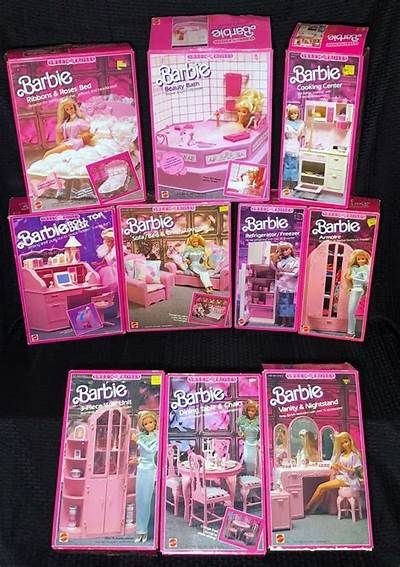 10 Barbie Sweet Roses Furniture Dining Bedroom Kitchen Accessories ... 80s Lounge, 1980s Barbie, Diy Barbie House, Barbie Playsets, Barbie 80s, Barbie 90s, Barbie Dolls For Sale, Barbie Sets, Barbie Images