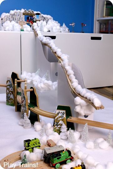 Wooden Train Ski Jump -- Winter Olympics Activities for Kids from Play Trains! Winter Olympics Activities, Preschool Olympics, Olympic Idea, Snow Scenery, Olympic Crafts, Olympics Activities, Ski Jump, Olympic Theme, Olympic Party