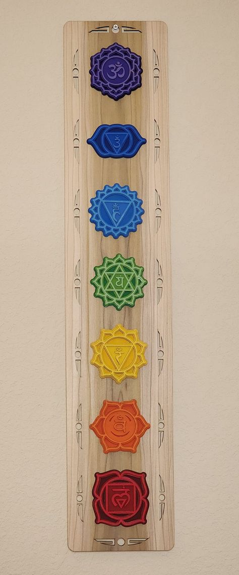 Chakra Wall Mural, Chakra Interior Design, Chakra Shelves, Chakras Aesthetic, Yoga Meditation Room Decor, Kundalini Chakra, Chakra Wall Hanging, Meditation Room Design, Sacred Geometry Chakra