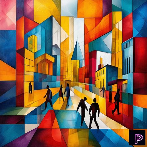 Discover the city through the lens of cubism, where every angle reveals a new perspective. 🏙️🔲   What abstract urban landscapes will your art explore today?   #AI #Art #PicassoAIArt #Cubist #Urban #Cityscape Cubist Cityscape, Cubism Landscape, Fauvism Art, Urban Cityscape, Cubist Paintings, Cubism Art, City Drawing, Urban Landscapes, Fauvism