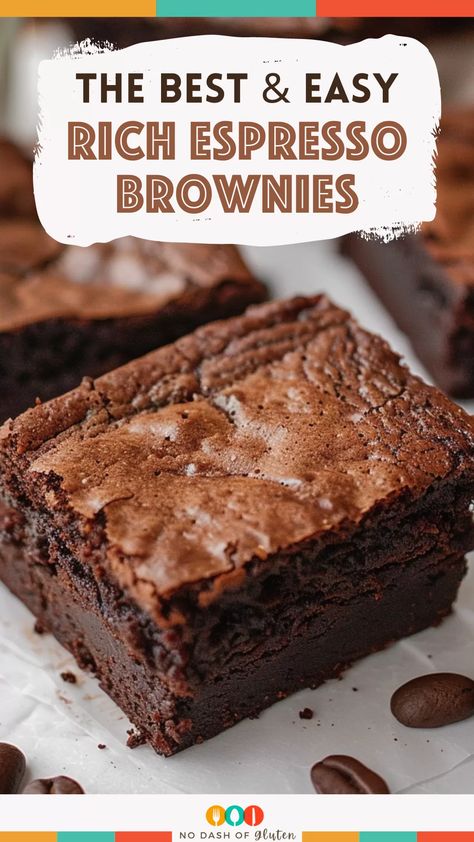 Rich Espresso Brownies Espresso Powder Brownies, Brownie Recipes With Espresso Powder, Brownies With Espresso Powder, Espresso Brownies Recipe, Espresso Dessert, Espresso Brownies, Coffee Brownies, Dessert Spread, Dessert Smoothie