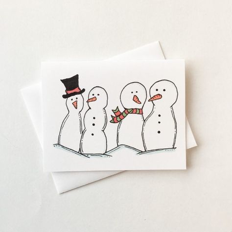 Cute Christmas Gift Card Ideas, Seasonal Greetings Card, Christmas Card Ideas For Best Friends, Simple Painted Christmas Cards, Christmas Card Hand Drawn, Christmas Cards Ideas Diy, Hand Drawn Holiday Cards, Christmas Prints Art, Cute Handmade Christmas Cards