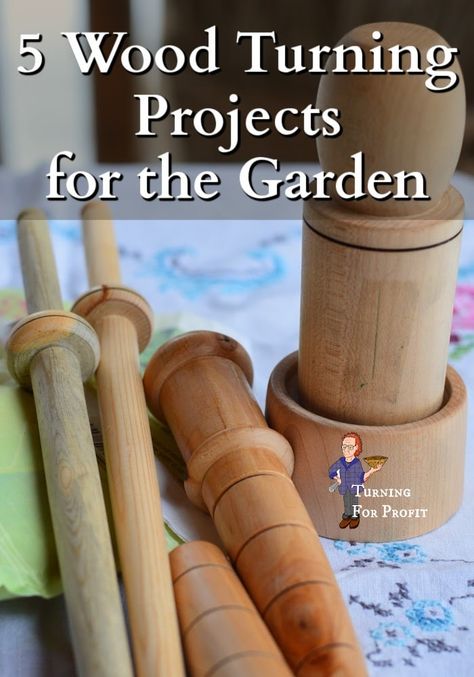 Here are 5 things you can turn for the garden. They make great gifts for any gardener and are a good way to increase your inventory. Wood Turning Ideas, Woodturning Projects, Garden Wood, Wood Crafting, Wood Turning Lathe, Wood Utensils, Turning Projects, Wood Projects That Sell, Lathe Projects