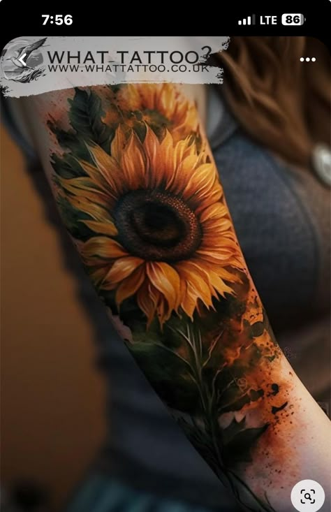 Fineline Sunflower Tattoo, Tattoo Ideas Fineline, Arm Wrap Tattoo, Cover Up Tattoo Ideas, Sunflower Tattoo Ideas, Up Tattoo Ideas, Cover Up Tattoos For Women, Colour Tattoo For Women, Pagan Tattoo