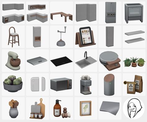 Haute Cuisine set is available in early access ! | Patreon Stove Cc Sims 4, Sims 4 Chef Cc, Appliance Nook, Nook Lighting, Mod Living Room, Living Room Sims 4, High Chair Decorations, Cc Packs, Rh Design