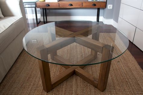 Coffee table help - Woodworking Talk - Woodworkers Forum Modern Glass Coffee Table, Eating Table, Round Glass Coffee Table, Coffee Table Base, Table Glass, Glass Inspiration, Glass Top Coffee Table, Diy Coffee Table, Elegant Furniture