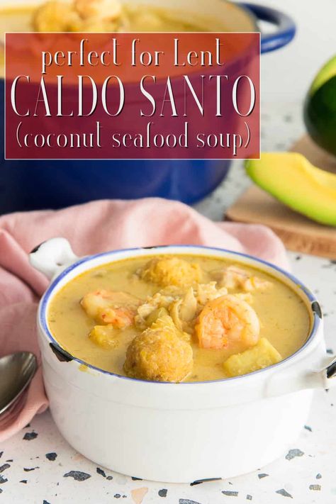 Coconut Seafood Soup, Puerto Rican Soup, Brine Turkey, Coconut Broth, Soup Seafood, Cooking Bananas, Salted Fish, Lenten Recipes, Soup Starter