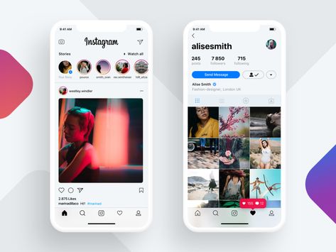 Hello to everyone! Today I am happy to share with you my latest project of the Instagram concept for Iphone X. It's enough to talk about it, let's watch it!) Don't forget to follow me and my Clev... Logo Real Madrid, Social App Design, Instagram Concept, Ui Design Mobile, Android App Design, Logo Youtube, Instagram Apps, Logo Instagram, Logo Colors