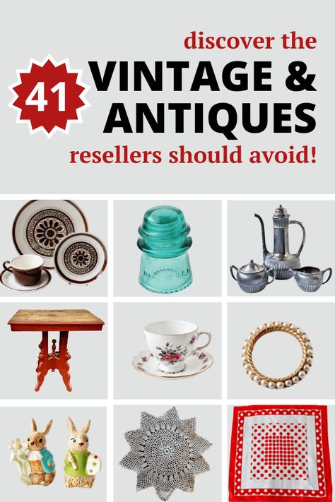 How To Sell Vintage Items, Decorating With Antique Glassware, Vintage Items Worth Money, Vintage Glassware Display Ideas, Thrift Reselling, Antique Dishes Display, Antique Dishes Collectible, Antique Knowledge, Vintage Dishes Antiques