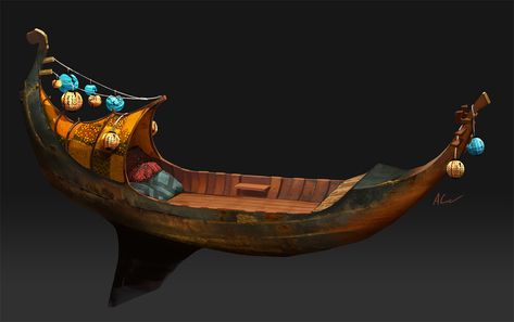 Gondola Design, Gondola Boat, Space Ships Concept, Building Concept, Boat Design, Prop Design, Vehicle Design, Fantasy Inspiration, Elder Scrolls