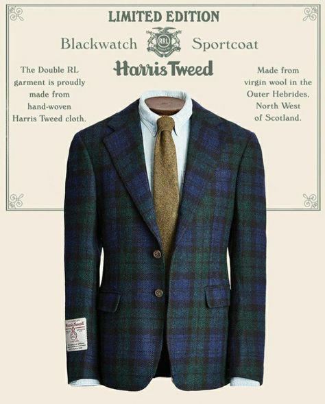 Blackwatch Tartan, Tartan Blazer, Cheap Suits, British Gentleman, Tweed Jackets, Double Rl, Tailored Style, Country Attire, Black Watch Tartan