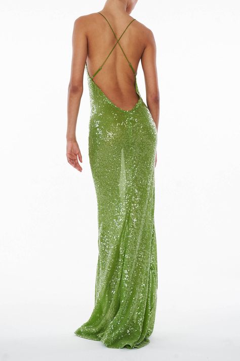 Sequined Green Dress, Glitter Maxi Dress, Green Sequin Dress, Rat And Boa, Fitted Gowns, Backless Maxi Dress, Maxi Dress For Women, Maxi Gown Dress, Backless Maxi Dresses