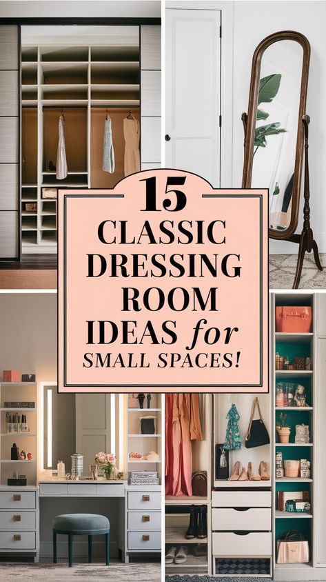 15 Timeless Dressing Room Ideas for Your Cozy Space Small Dressing Room Ideas Spare Bedrooms, Closet Guest Room Combo, Home Dressing Room Ideas, Simple Dressing Room Ideas, Get Ready Room Ideas, Dressing Rooms Ideas, Small Dressing Room Ideas, Chic Dressing Room, Vintage Dressing Room