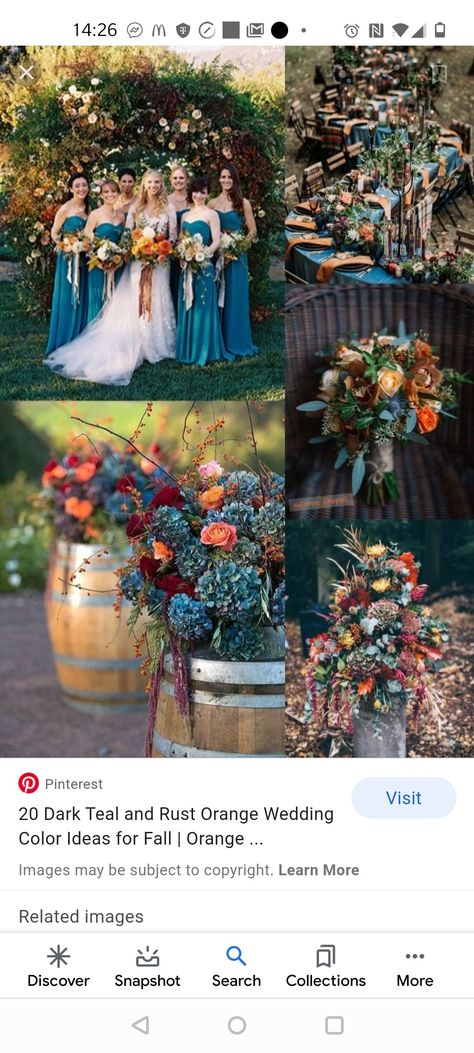 Teal Yellow Wedding, Teal Wedding Colors Schemes, Dark Teal Wedding, Teal Orange Weddings, Teal Fall Wedding, Dark Teal Weddings, Mustard Yellow Wedding, Dusty Rose Wedding Colors, Montana Summer