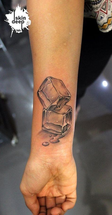 Ice Cube Tattoo, Flip Flop Tattoo, Cube Tattoo, Pharaoh Tattoo, Ice Tattoo, Roman Numeral Tattoos, Summer Tattoo, Tattoo Desings, Face Tattoos