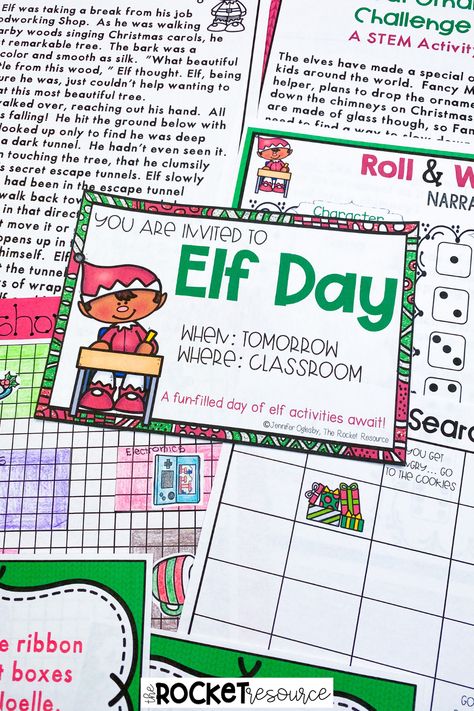 Elf themed classroom activities to keep your students engaged and learning during the holidays! With elf math, a Christmas stem activity, Christmas writing, and more, your students will love all the themed fun! Christmas Classroom Activities 5th Grade, Grade 3 Christmas Activities, Elf Math Activities, Christmas Writing Activities First Grade, Christmas Classroom Activities 4th Grade, Second Grade Christmas Activities, Elf Activities For Kids Classroom, Christmas Activities 3rd Grade, 2nd Grade Christmas Activities