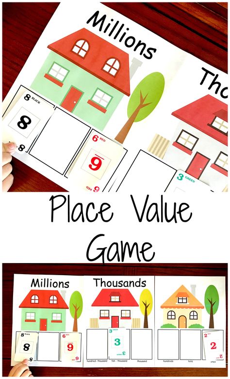 Help your students learn about large numbers, comparing large numbers, and correctly saying large numbers with this free place value game. Place Value Art, Place Value Math Games, Place Value Game, Place Value Games, Teacher Crafts, Math Tutoring, Place Value Activities, Place Value Worksheets, Classroom Idea