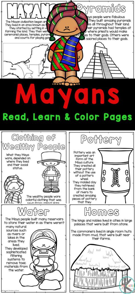 Mayan Coloring Pages, Mayan Activities For Kids, Mayans For Kids, K3 Activities, Timeline Worksheet, Meso America, History Lessons For Kids, History Printables, Early Civilizations