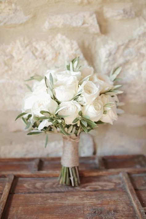 Gardenia Wedding, Small Wedding Bouquets, Simple Wedding Bouquets, White Roses Wedding, Bridal Bouquet Flowers, White Bridal Bouquet, White Wedding Bouquets, Olive Trees, White Wedding Flowers