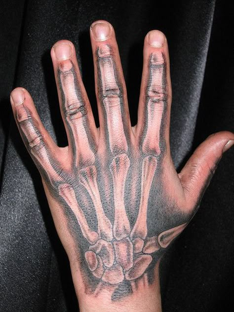 Hand bones tattoo by Matt Hixson, via Flickr Bone On Hand Tattoo, Hand Bones Tattoo, Bone Hand Tattoo, Bones Tattoo, Hand Tattoo Images, Hand Bones, Skeleton Finger, Side Hand Tattoos, Skull Hand Tattoo