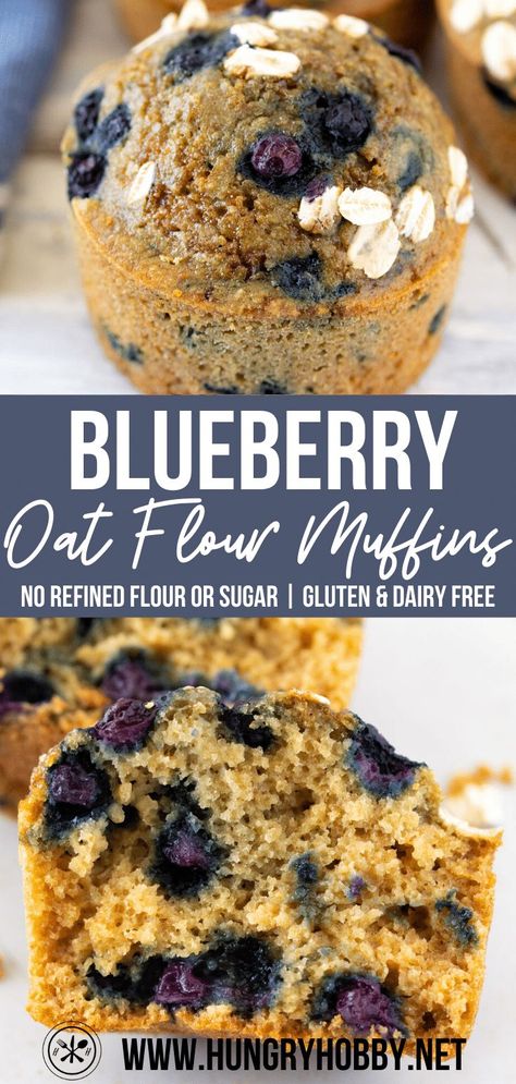 Blueberry Muffins Oat Flour, Muffins Oat Flour, Oat Flour Blueberry Muffins, Blueberry Banana Oatmeal Muffins, Oat Flour Banana Muffins, Oat Flour Muffins, Gf Muffins, Blueberry Oat Muffins, Oat Flour Recipes