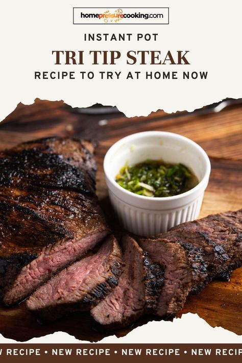 Looking for a delicious and easy dinner idea? This Instant Pot beef recipe for Tri-Tip Steak is the answer! Cooked to juicy perfection, it’s a simple yet satisfying dish that will please the entire family. Check out homepressurecooking.com for the step-by-step guide and elevate your cooking game. Don’t miss out on this steak sensation! #instantpotbeefrecipes #tritipsteak #dinnerrecipes #pressurecooker #easymeals Tri Tip Pressure Cooker Recipe, Tri Tip Instant Pot, Instant Pot Beef Recipes, Tritip Recipes, Tri Tip Steak Recipes, Cooking Tri Tip, Beef Tri Tip, Sirloin Tip Roast, Salisbury Steak Recipes