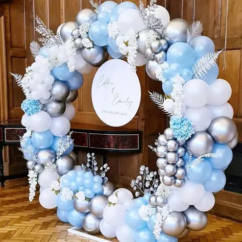 Temu | Explore the Latest Clothing, Beauty, Home, Jewelry & More Blue And White Balloon Arch, White Balloon Arch, Winter Wonderland-party, Blue Party Decorations, Christmas Balloon Decorations, Winter Shower, Winter Wonderland Birthday, Party Ballons, Gender Reveal Balloons