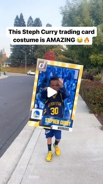 collect on Instagram: "This Steph Curry card costume is legendary 😂 Who’s wearing this next Halloween ⁉️

(via littleleggedaffairs/TT)

#StephCurry #NBA #Sportscards" Steph Curry Costume, Football Card Halloween Costume, Basketball Card Halloween Costume, Football Card Costume, Football Family Halloween Costumes, Basketball Halloween Costume, Football Halloween Costume, Playing Card Costume, Football Costume