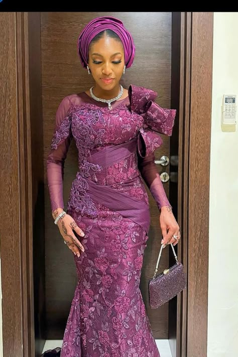 Who is ready to find out what the latest Aso Ebi styles 2023 for ladies look like? What colors and cuts are in trend for these stunning style? How to replicate these chic outfits for a special occasion? If you are, then follow my advice!! Visit our page for more styles. Aso Ebi Top And Skirt, Latest Nigerian Lace Styles Long Gowns, Lace Skirt And Blouse Nigerian Latest, Asoebi Dress Styles, Latest Lace Gown Styles Aso Ebi, Lace Gown Styles Aso Ebi, Tops Ankara, Asoebi Dress, Ankara Asoebi